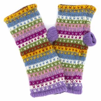 tube fingerless gloves in pastel colours